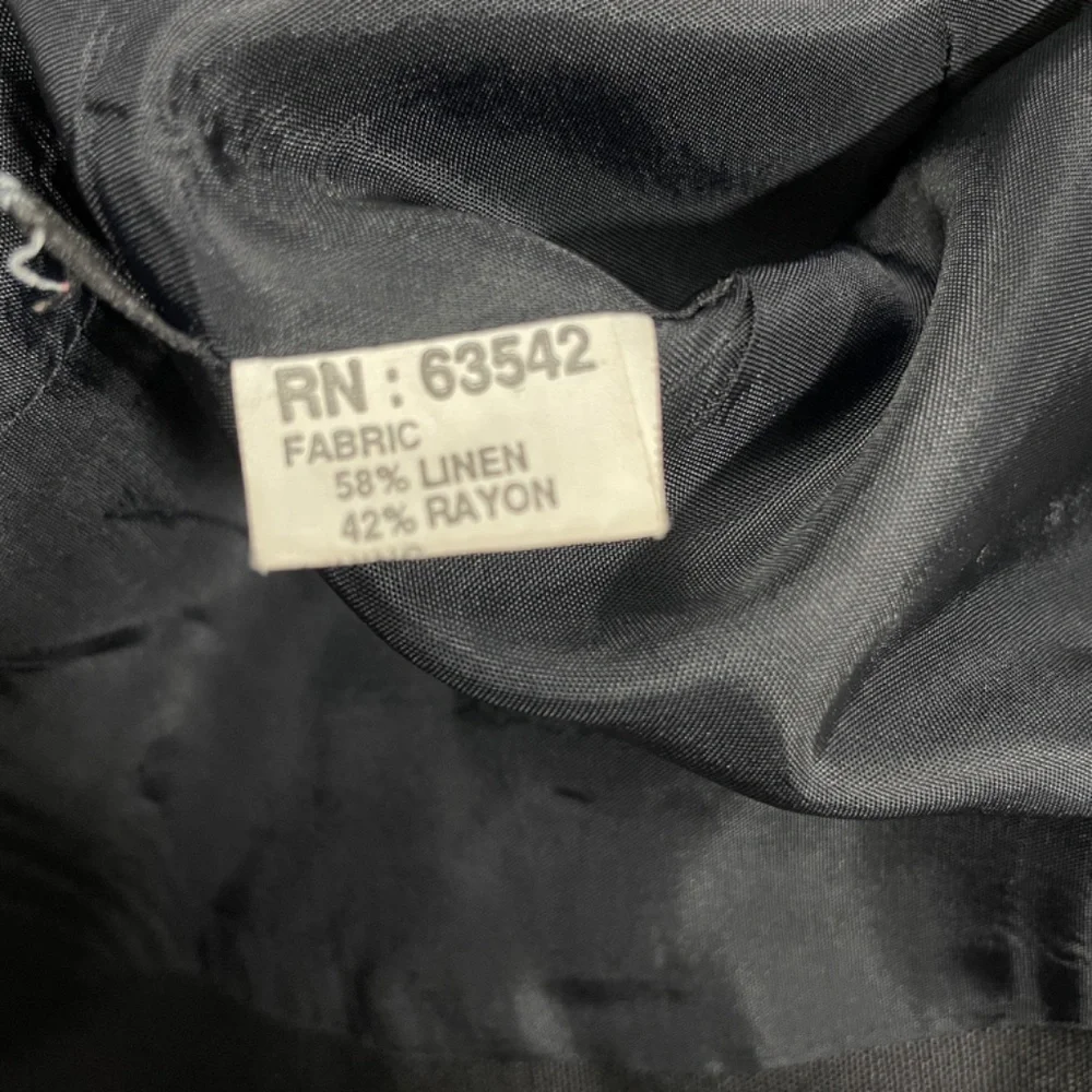 Giorgio Sant Angelo 10 Black Full Zip Jacket Lined Linen Rayon‎